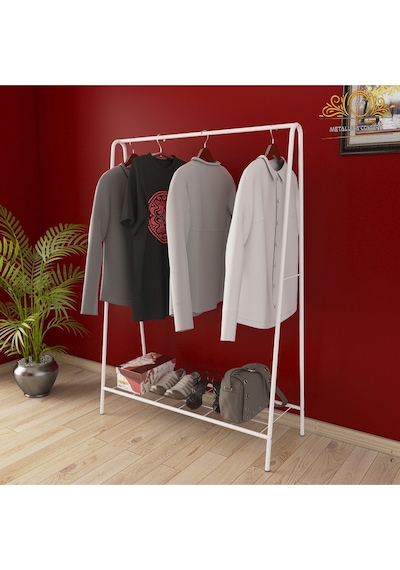 Oval Telli Beyaz Butik Askısı Konfeksiyon Askılık Elbise Askılığı Beyaz