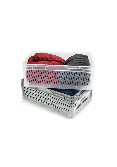 Alpbx Delikli Gri Plastik Kasa 60x40x22 Cm - Sepet 44 Litre