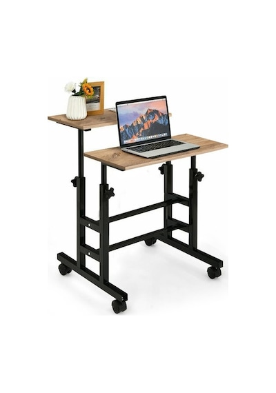 Yükseklik Ayarlı Bilgisayar/Laptop ve Çalışma Masası - Çam 70X60 Çam