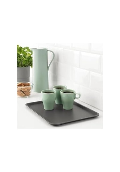 Servis Tepsisi 37x29 Cm Sunum Tepsisi Çay Kahve Taşıma Plastik Tepsi Gri Renk 5045777777785 15cm