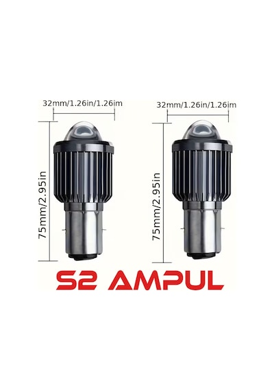 S2 Uyumlu Led Ampul Şimşek Etkili Sarı-beyaz Csp Led S2 Uzun Kısa Otomobil Araç Motosiklet Mercekli Far