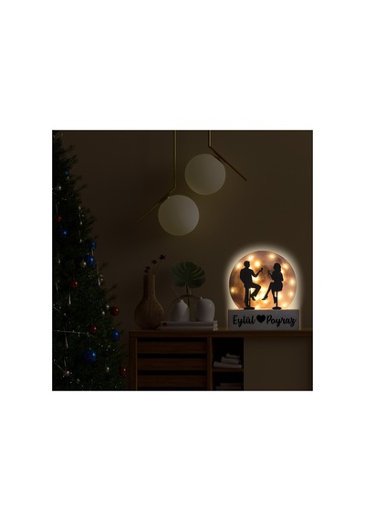 Led Işıklı Pleksi Dolunay Kişiselleştirilebilir Dekoratif Biblo Date Sevgili Anahtar Askılığı Sarı - 737330846