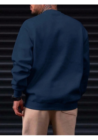 Uyguntarz Unisex Los Angeles Baskılı Oversize Sweatshirt Lacivert