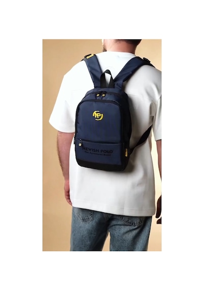 Newish Polo Unisex Laptop Tablet Bölmeli Minimal Sırt Çantası - Lacivert