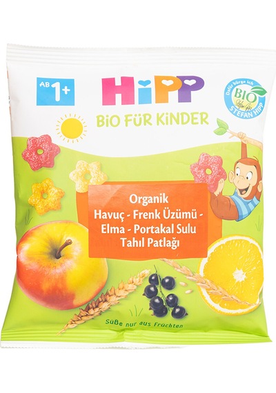 Hipp Organik Havuçlu Frenk Üzümlü Elmalı Portakallı Tahıl Patlağı