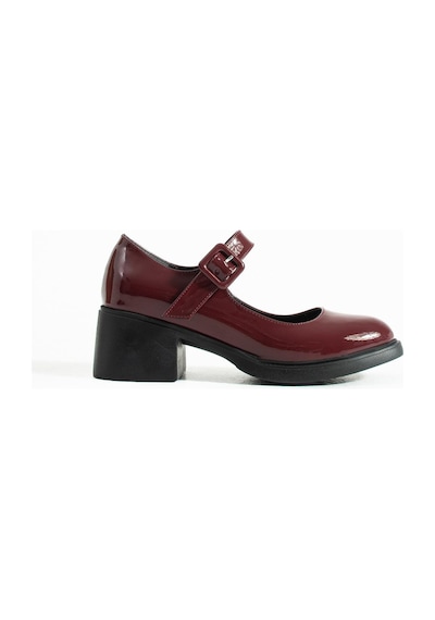 Tivana Kadın Bantlı Günlük Topuklu Ayakkabı Elda - Bordo Bordo