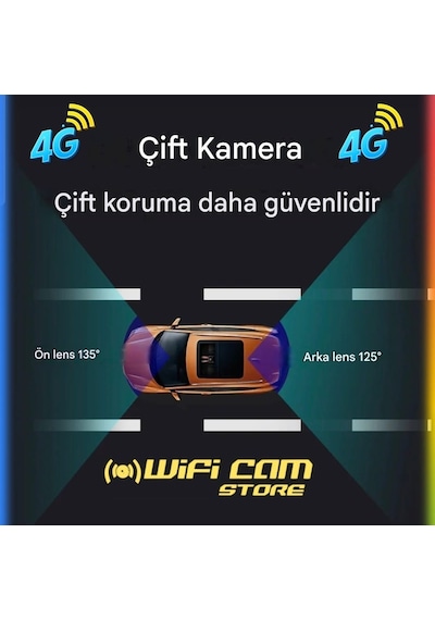 2k Çift Kameralı 4g Akıllı Araç Kamerası Gps Ve Konum Takip Özellikli