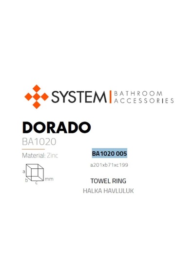 System Dorado Halka Havluluk Mat Altın Ba1020 005 Gb Çok Renkli