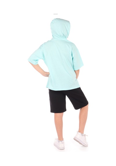 Toontoy Kids Toontoy Erkek Çocuk Overall Composition Baskılı Şortlu Takım Su Yeşili