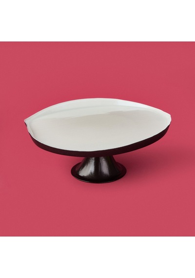 Kitchen Jota Ayaklı Tabak - Beyaz / Siyah - 28 Cm Çok Renkli