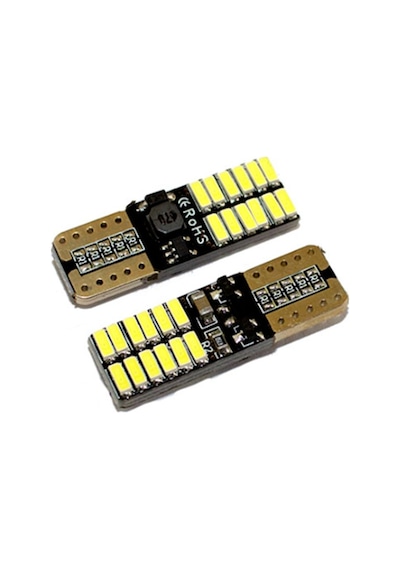 T10 Led Ampul Canbus'lı Buz Mavi 2'li Set 12v