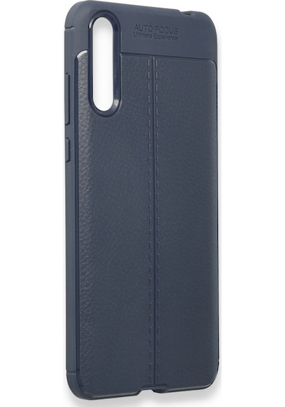 Newface - 637 - Huawei P Smart S Kılıf Focus Derili Silikon - Csmo-tex - - Lacivert