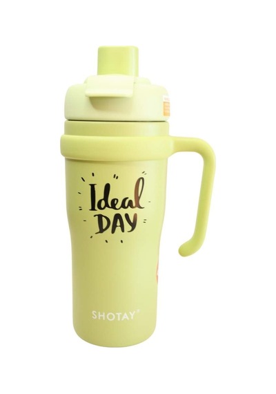 Shotay St-8918 Çift Kullanım Pipetli/rahat İçim Yeşil 720ml Çelik Termos Diğer