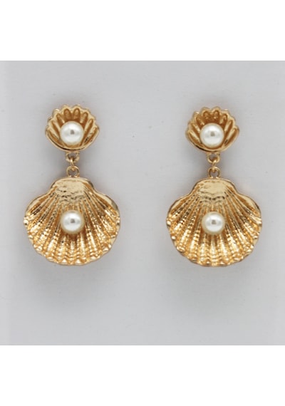 Kadın Küpe Gold Renk İsdirdye İnci küpe Altın