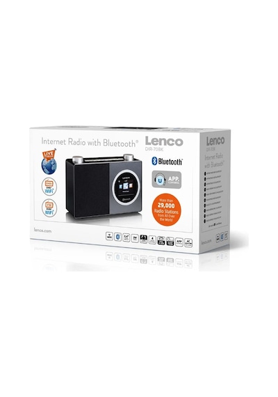 Lenco Dır-70bk - Renkli Ekranlı Ve Bluetooth Özellikli İnternet Radyosu - Siyah