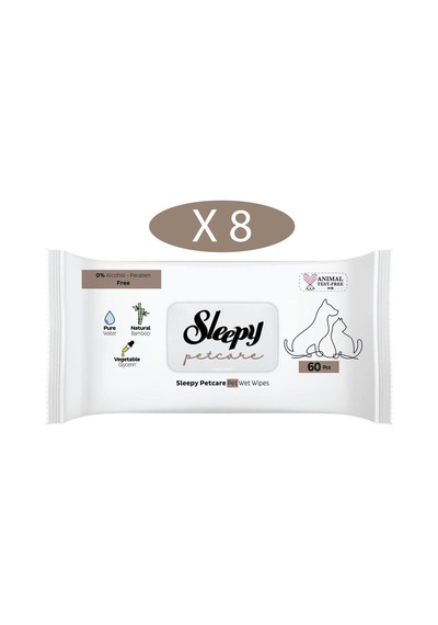 Sleepy Petcare Evcil Hayvan Islak Havlusu 8 x 60'lı 480 Yaprak