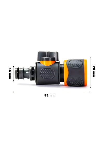 Car-fil Hızlı Bağlantılı Bahçe Hortumu Adaptörü 1/2 Uyumlu, Vanalı Konnektör 1/2"