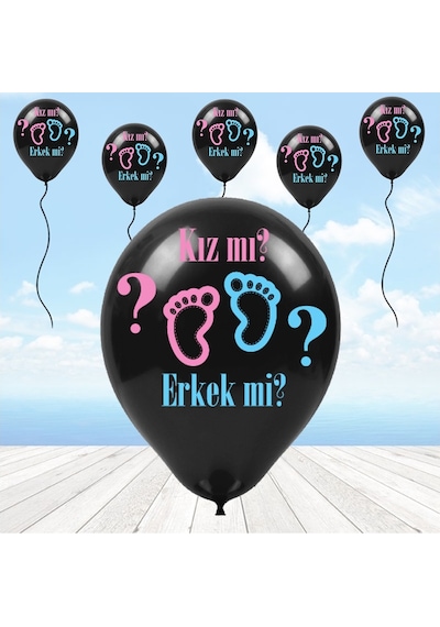 Balon Standlı. 7 Adet - Kız Mı & Erkek Mi Balon