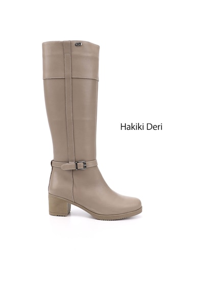 Gönderi(R) Gönderi R Kadın Bej Fermuarlı Kalın Topuklu Hakiki Deri Çizme Gkzc13444564 Bej