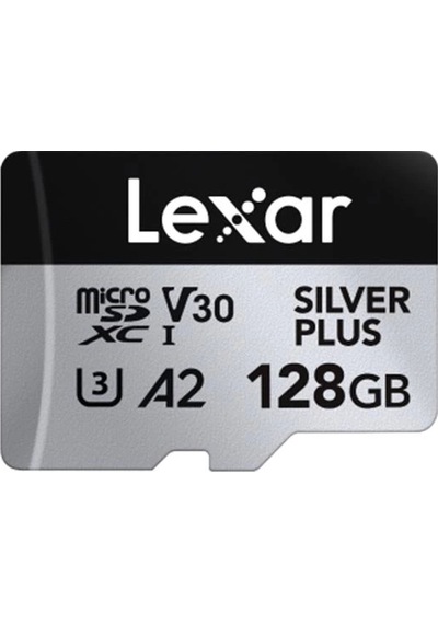 Ontech - 128gb Lexar Lmssıpl128g-bnang Hıgh-performance Sılver Plus Mıcrosdxc Uhs-ı Up To 205mb/s Re