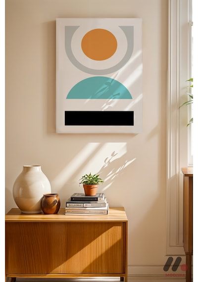 Minimal Geometrik Kompozisyon, Çerçevesiz Yüksek Kalite Duvar Afişi - Modern Ev Dekorasyonu