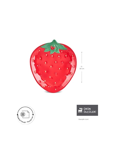 Karaca Strawberry Pasta Tabağı 20 Cm Kırmızı
