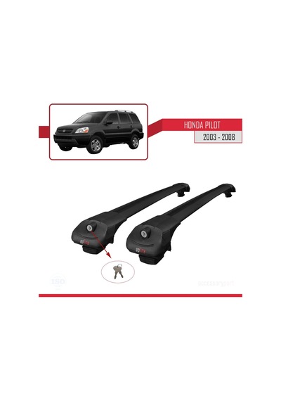 Honda Pilot 2003-2008 Arası İle Uyumlu Ace-1 Ara Atkı Tavan Barı Siyah