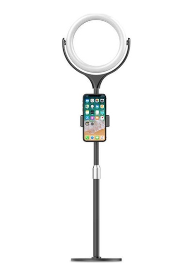 Zore F-537 Işıklı Tripod Telefon Tutucu Ring Light Siyah