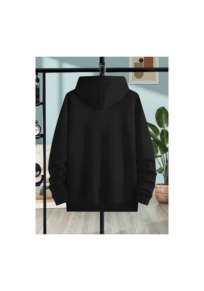 Medinenur Pogue Life Baskılı Kapüşonlu Sweatshirt Siyah