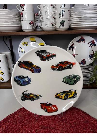 6 Parça Hotwheels Model Çocuk Bebek Yemek Takımı Beslenme Seti Renkli