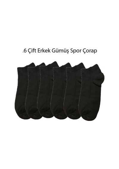 6 Çift Doliche Gümüş Erkek Modal Patik Çorap-6 Çift Beyaz-40-44 Beyaz