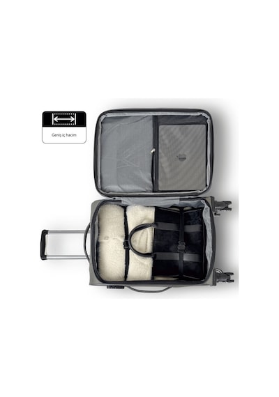 Reymond Luggage Kumaş Yüzeyli Oasis Serisi Seyahat Valizi, Kabin Boy - Gri