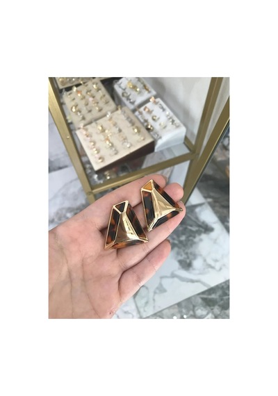 Özel Seri Leopar Detaylı Küpe Altın