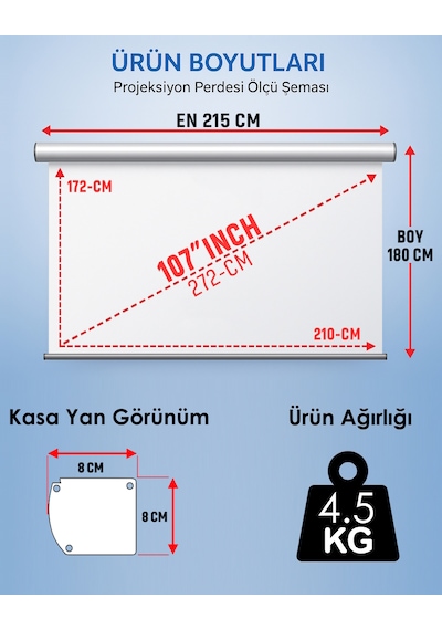 Gölge Stor Şarjlı En 215 Cm Boy 180 Cm Yeni Akıllı Kumaş Teknolojisi Işık Geçirmez Projeksiyon Perdesi