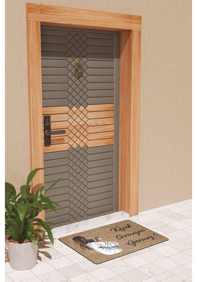 Rugmood Modern Dijtal Baskı Köpek Sevmeyen Giremez Kapı Önü Paspası Çok Renkli
