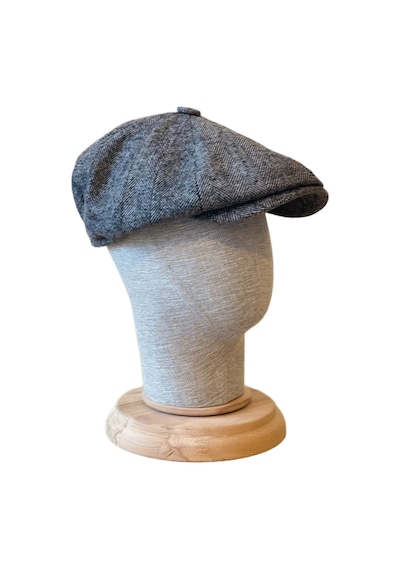 Standart Kışlık Yün Ingiliz Kasket Dökümlü Peaky Blinders Kasket Balıksırtı Kasket Arkası Lastikli Açık Gri