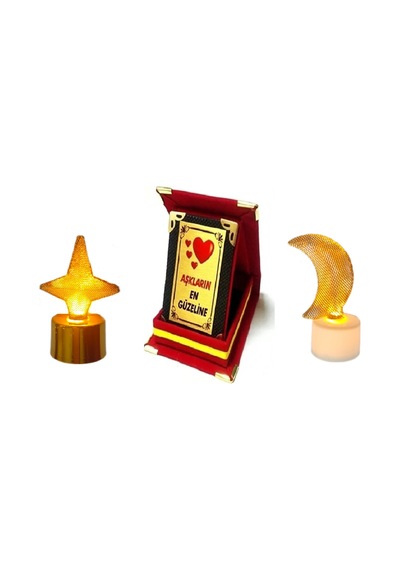 Eşe Sevgiliye Güzel Romantik Hediye Mini Pilli Lamba Ay Yıldız