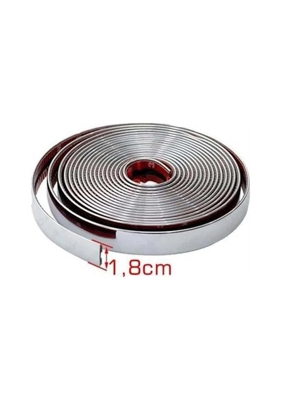 Ede Yapışkanlı Nikelaj Şerit Bant Çıta, 18mm, 5 Metre, Krom