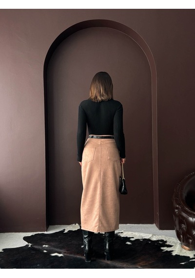 Verymoda Süet Etek F1761 Vizon