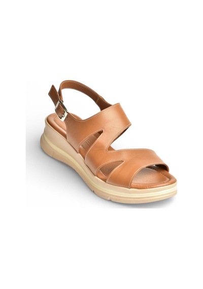 Fox Shoes Y555210403 Taba Hakiki Deri Kadın Sandalet Taba
