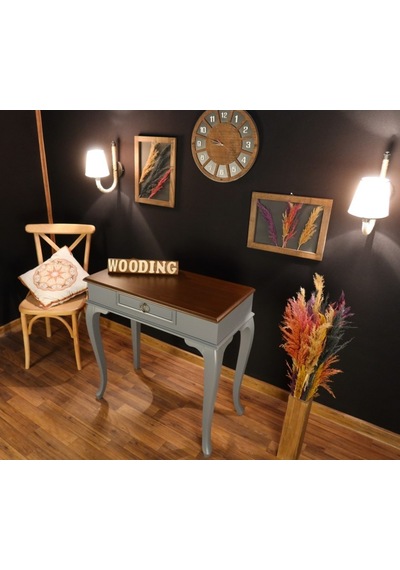 Wooding 80 Cm Çekmeceli Masif Gri Ceviz Dresuar (548586242) Gri