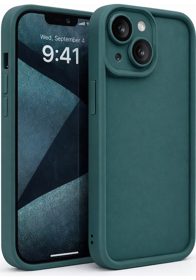 Apple Uyumlu iPhone 15 Kamera Çıkıntılı Mat Silikon Telefon Kılıfı Yeşil