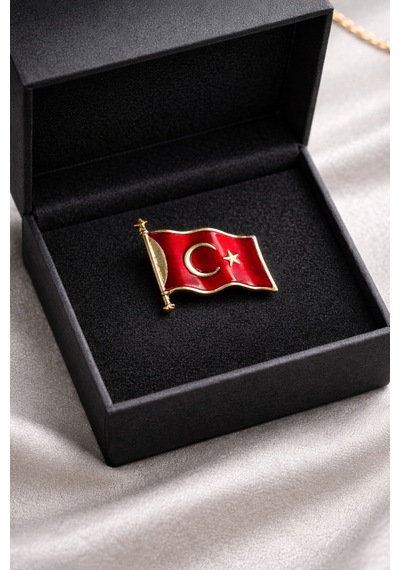 Öğretmen Hediye Seti Öğretmen Rozeti & Türk Bayrağı Broş Renkli