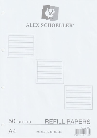 Alex Schoeller Çizgili Kolej Yedek A4 Beyaz N 883