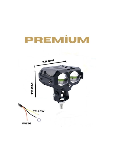 Motosiklet Harici Led Spotlight Sis Farı 30w Beyaz + Sarı + Beyaz-sarı 12v-85v Su Geçirmez