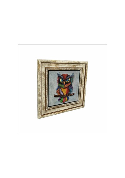 Baykuş Baskılı Taş Tablo 25x25 531