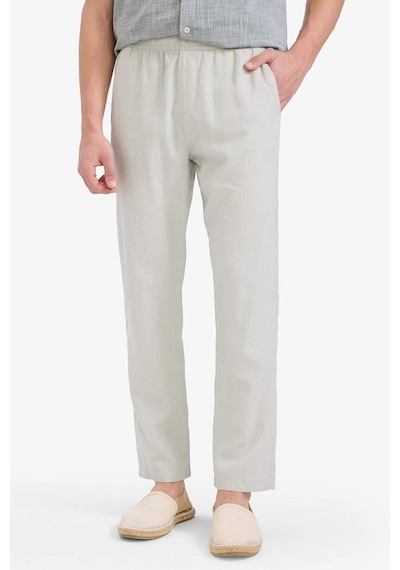 Defacto Relax Fit Rahat Kesim Dar Paça Keten Karışımlı Yazlık Pantolon C1140ax25smkh494 Haki