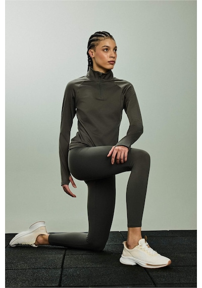 Defacto Standart Fit Dik Yaka Sporcu Tişört B0811ax26spkh521 Haki-kh521