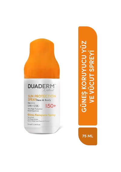 Duaderm Natural Güneş Koruyucu Sprey Yüz Ve Vücut Spf50 75 Ml