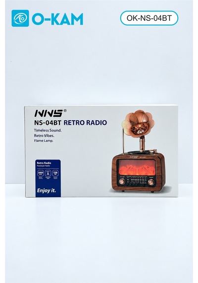 O-kam Ok-ns-04bt Bluetooth Gramofon Şömine Efektli Radyo